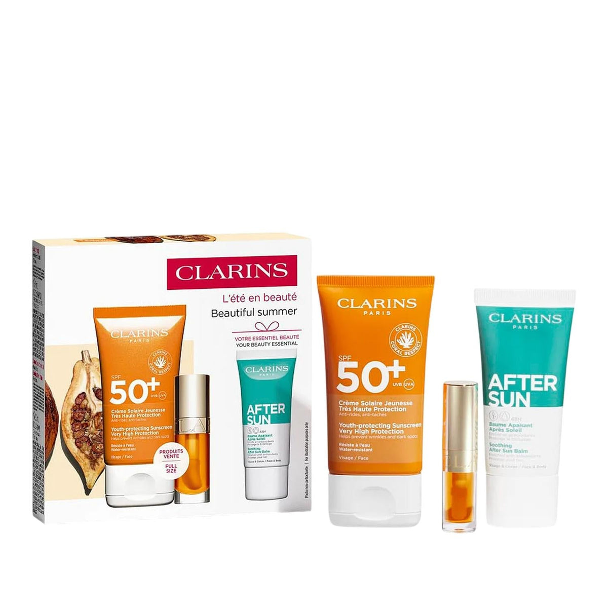 Clarins Sun Care Value Pack with Hydrating After Sun 2-Piece Set by Beauty Care Bag