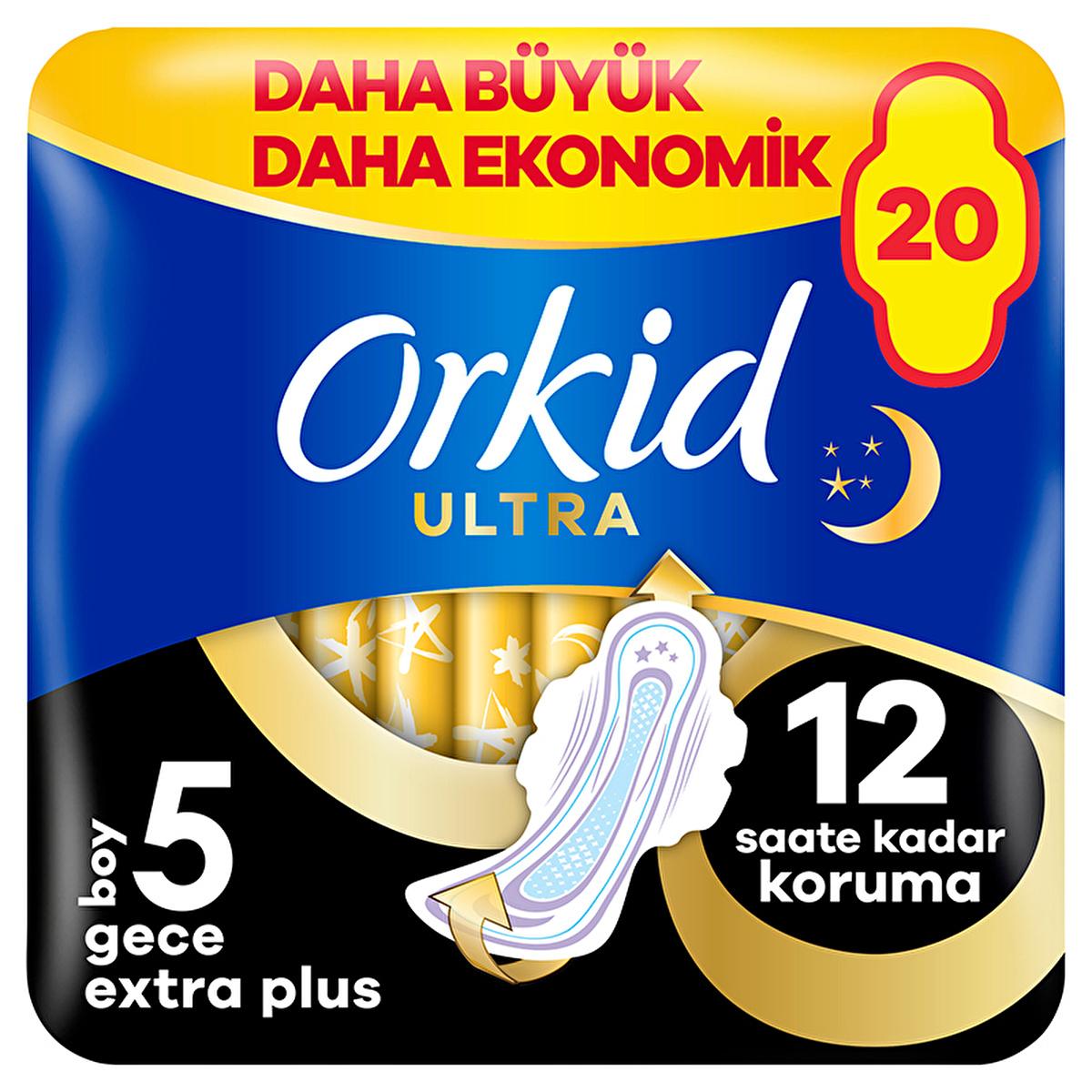 Orkid Overnight Hygienic Pads Extra Absorbency for Heavy Flow Nights - 20 Count by Beauty Care Bag