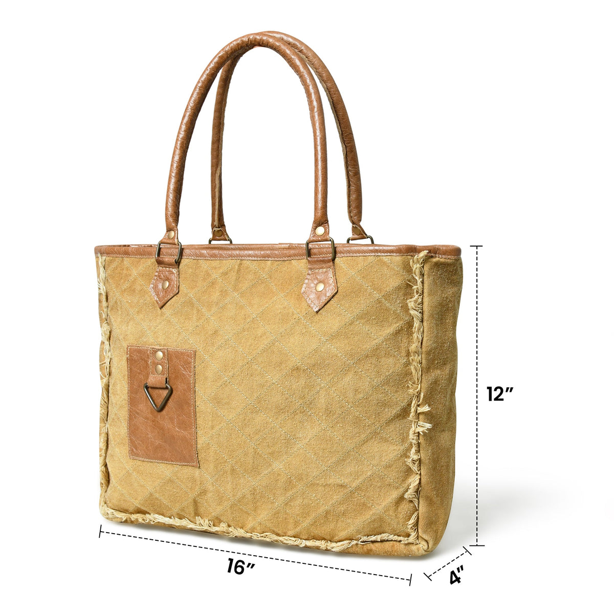 Beige Boho Chic Canvas Bag by Classy Leather Bags