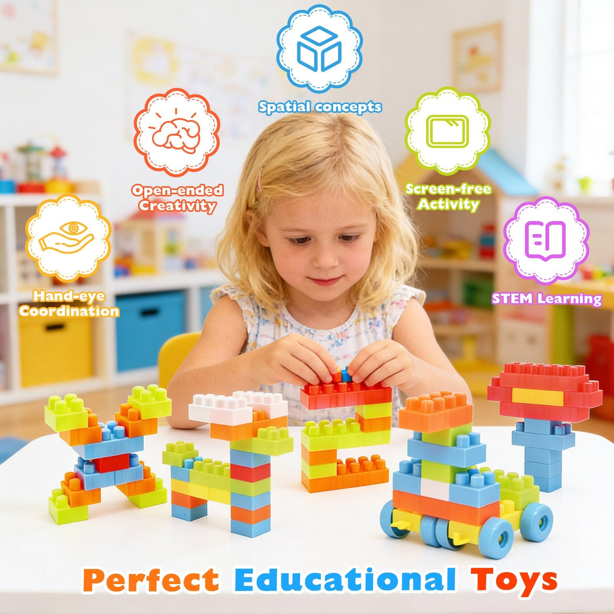 150-piece toddler STEM building blocks by GBruno Store, view 8