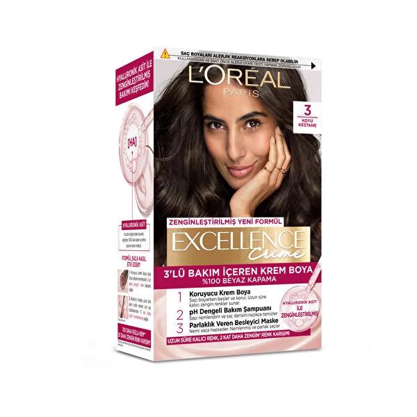 L'OrŽal Paris Excellence Creme Hair Dye - 100% Grey Coverage, Long-Lasting Color, Moisturizing Hyaluronic Acid Formula by Beauty Care Bag