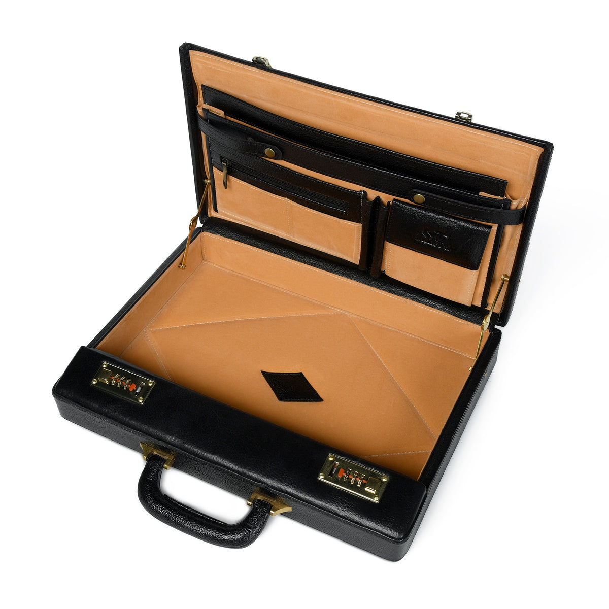 Black Office Suitcase Briefcase by Classy Leather Bags