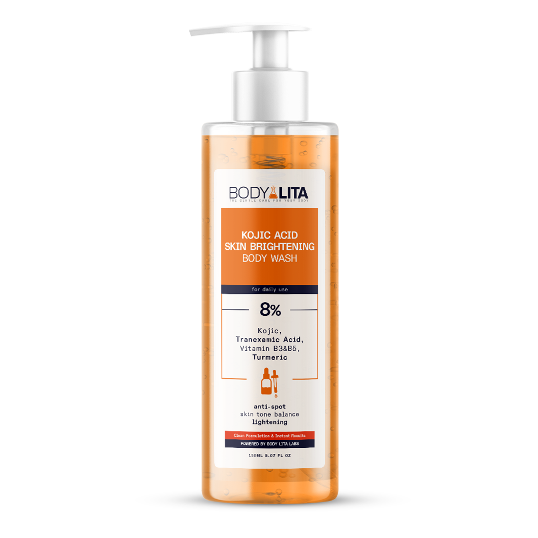 BodyLita Kojic Acid Brightening Body Wash with Turmeric & Lemon Peel, Dark Spot Corrector by Beauty Care Bag