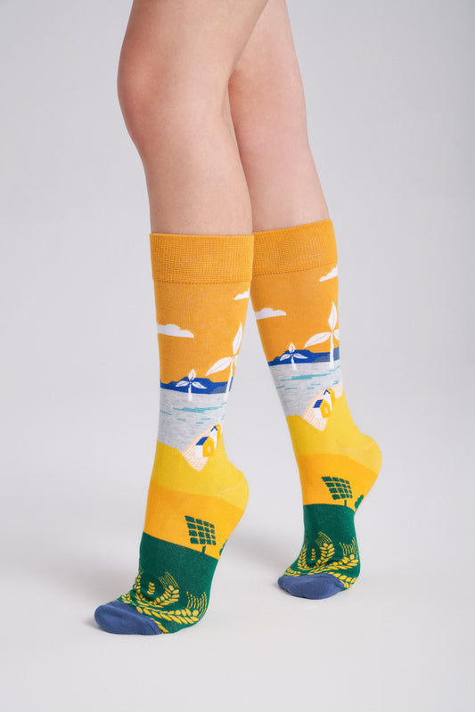 Collectible Art Crew Socks β Clean Energy & Climate Action by Breevar