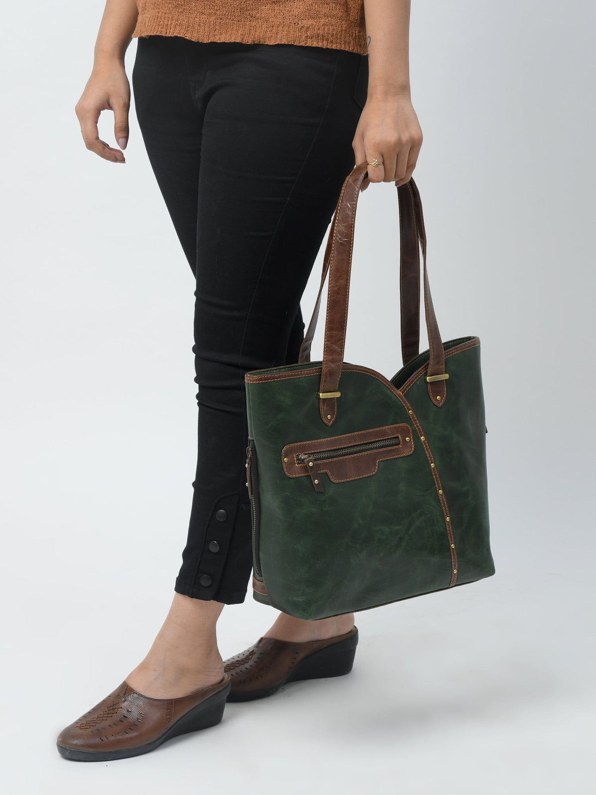 The Riley Handbag- Green by Classy Leather Bags