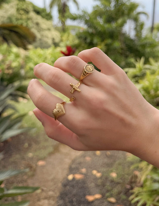 Textured Wrapped Cross Ring by Elevated Faith