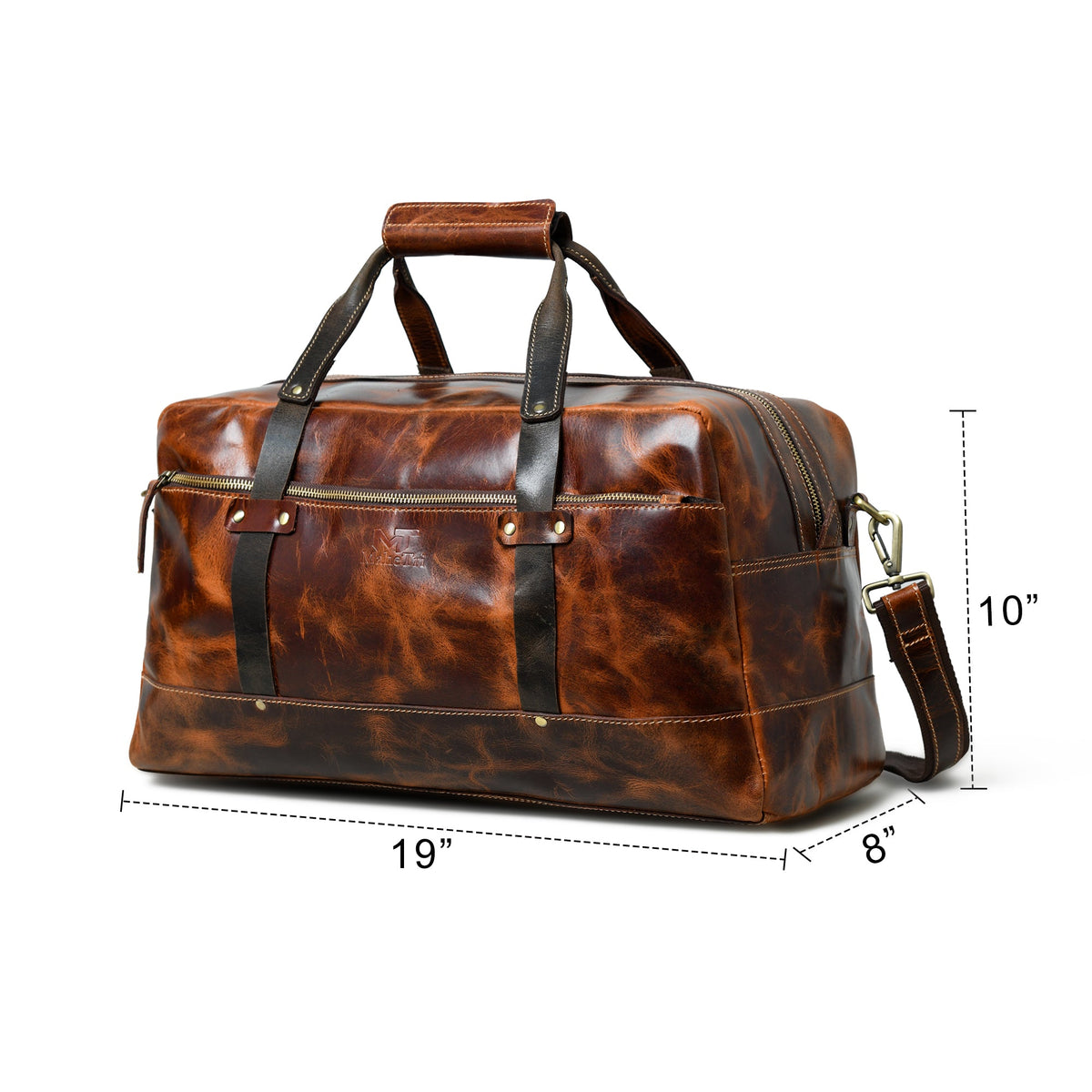 Espresso Elegance Carry on Duffle, Saddle Tan by Classy Leather Bags