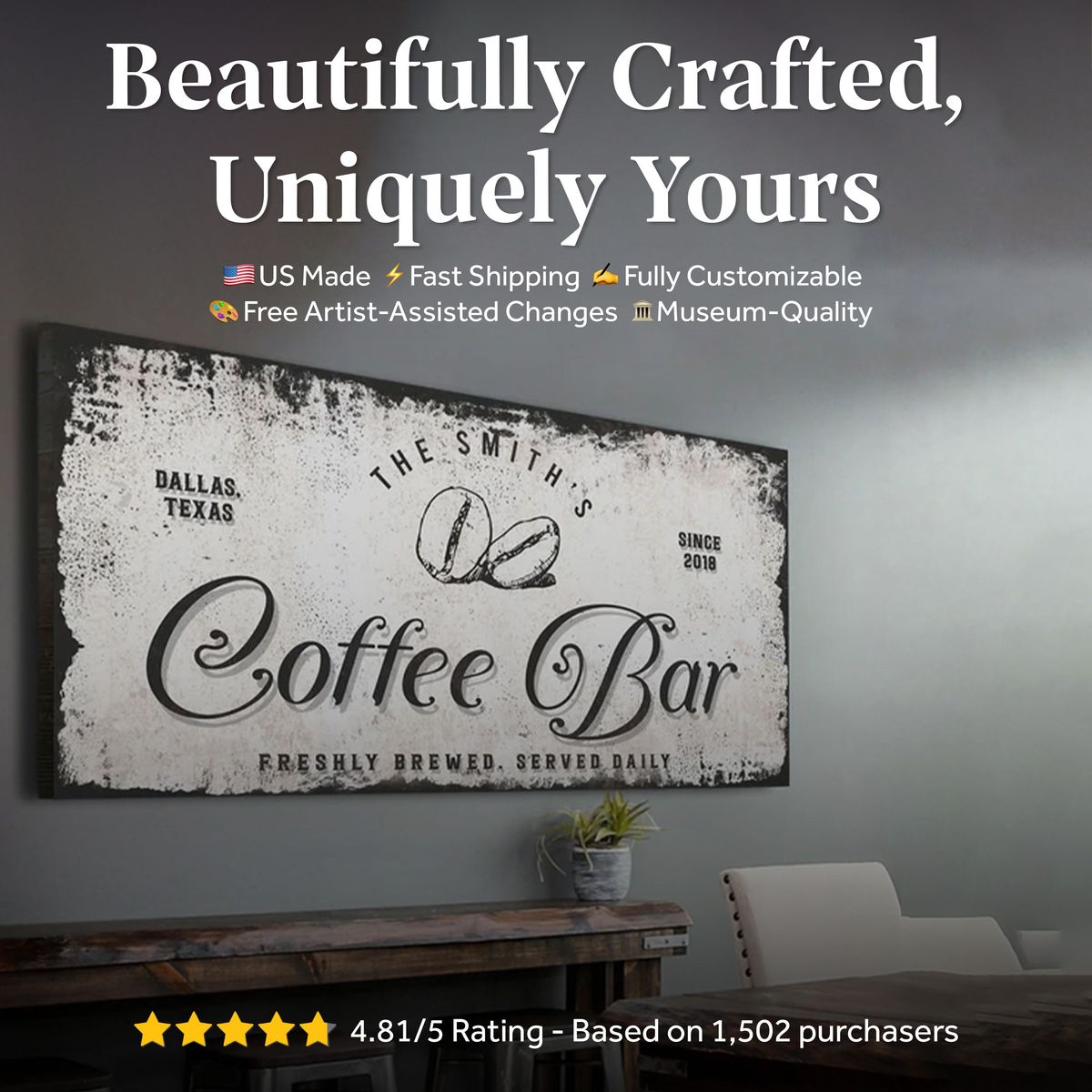 Coffee Bar Sign by Tailored Canvases