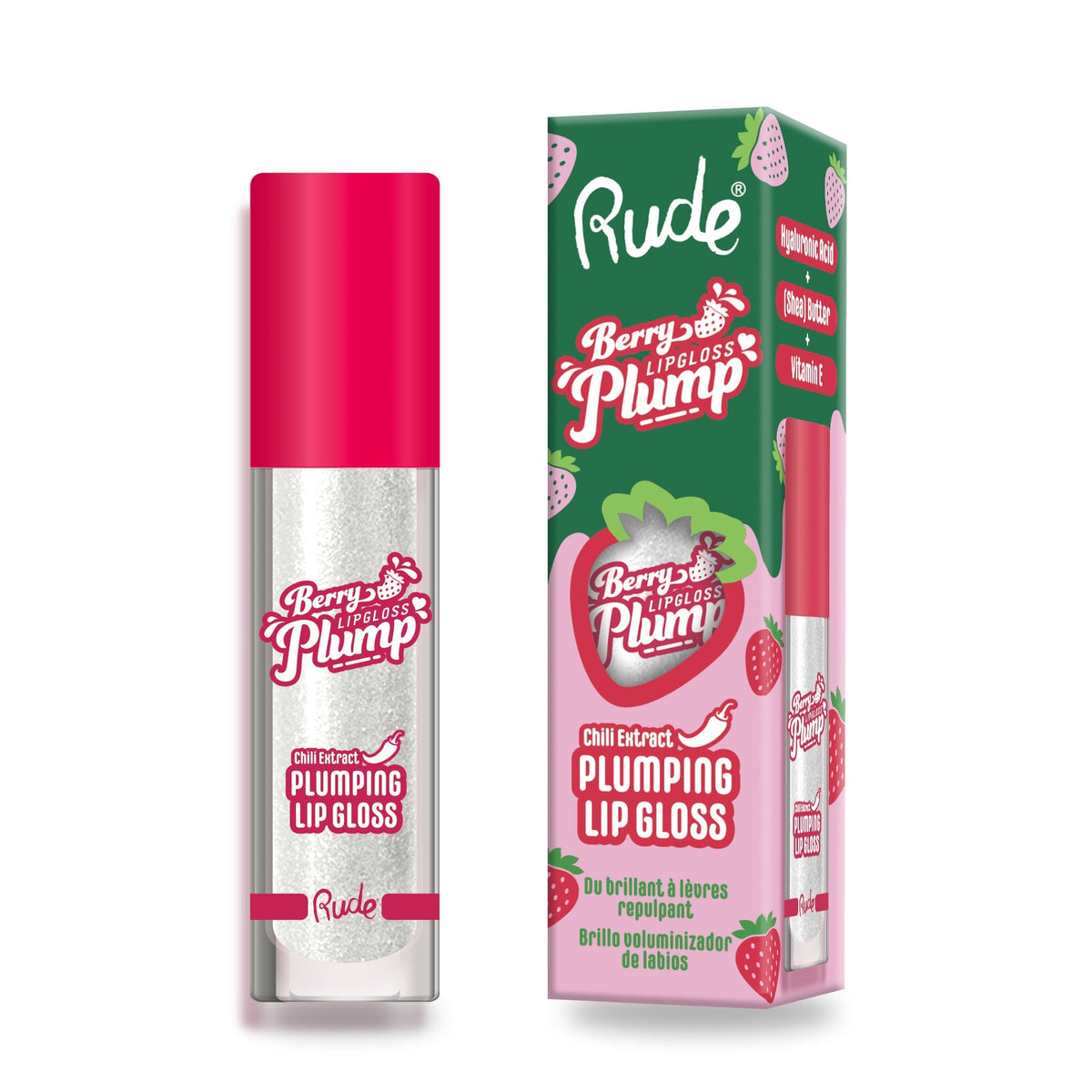 RUDE Berry Plump Plumping Lip Gloss - Pearl by Avera Group