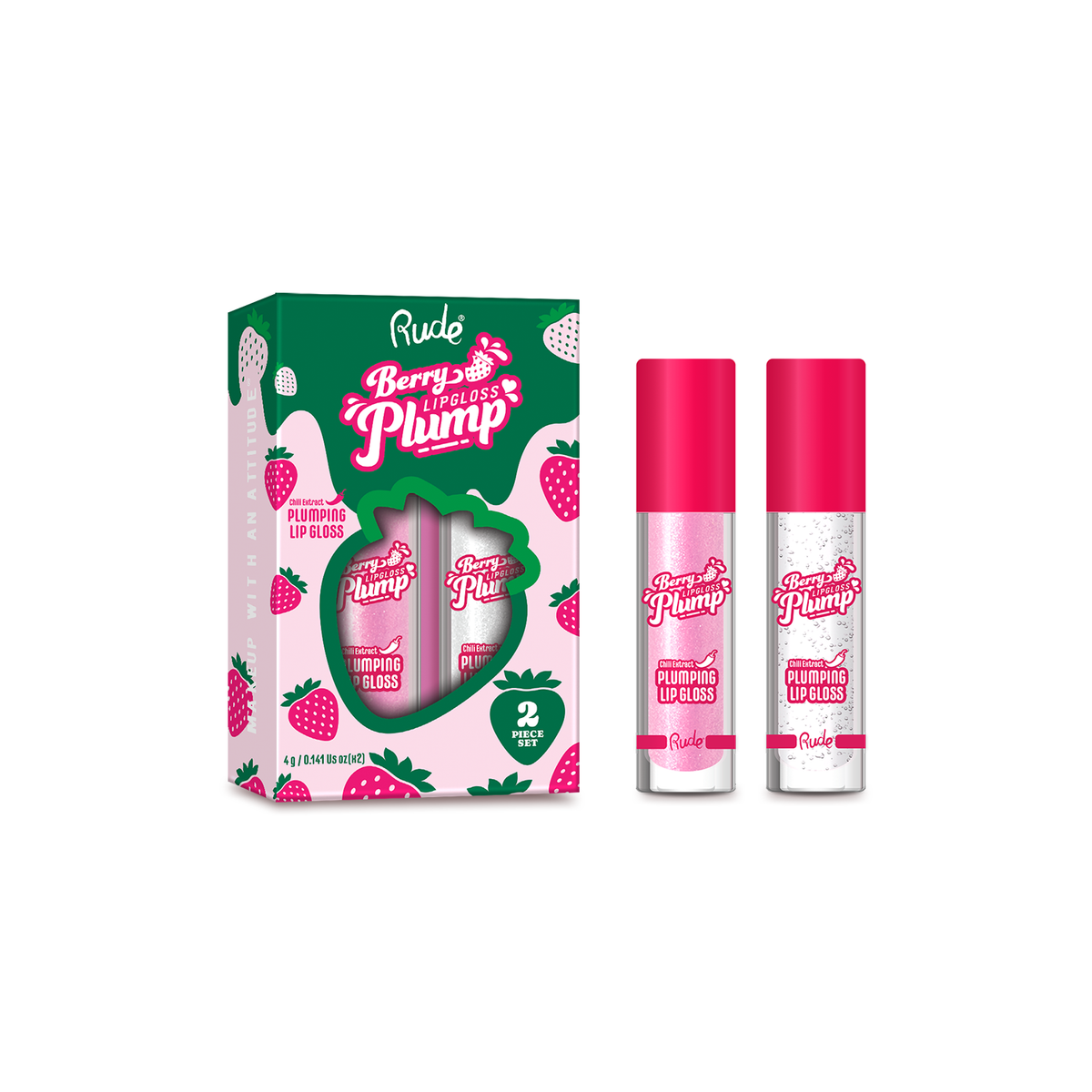 RUDE Berry Plump Plumping Lip Gloss Duo by Avera Group