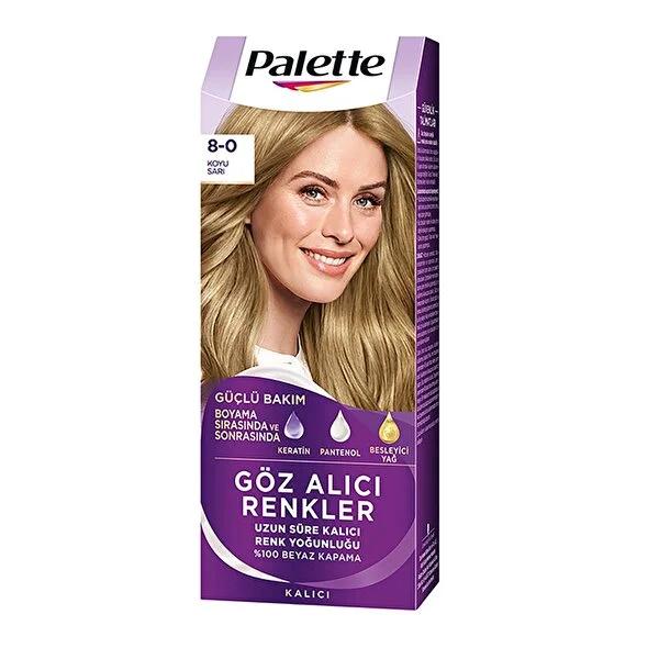Palette Hair Dye: Intense Dark Blonde 8-0, Long Lasting Permanent Hair Color | Vibrant Home Hair Coloring Kit by Beauty Care Bag