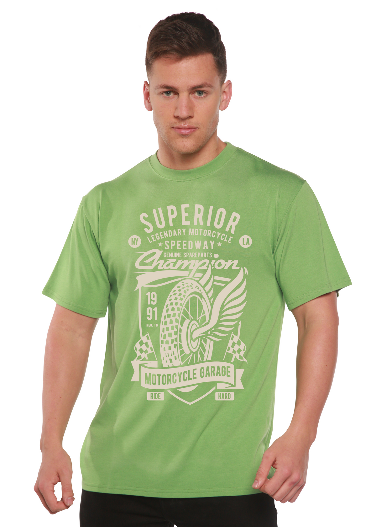 Superior Motorcycle men's bamboo graphic T-shirt – view 6