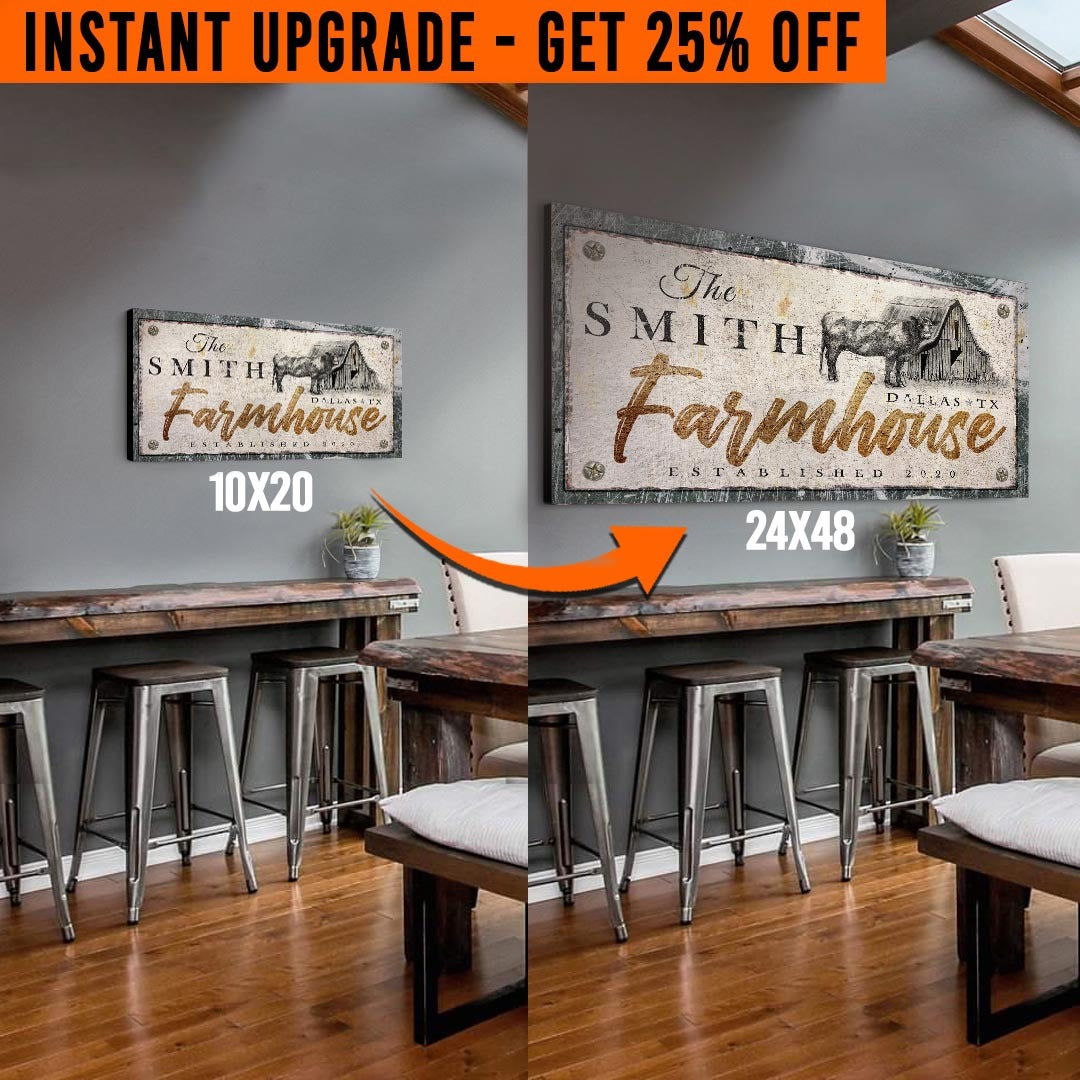 Size Upgrade Your 'Farmhouse' (Fam 1039 - Style 4) Canvas To 24x48 Inches by Tailored Canvases