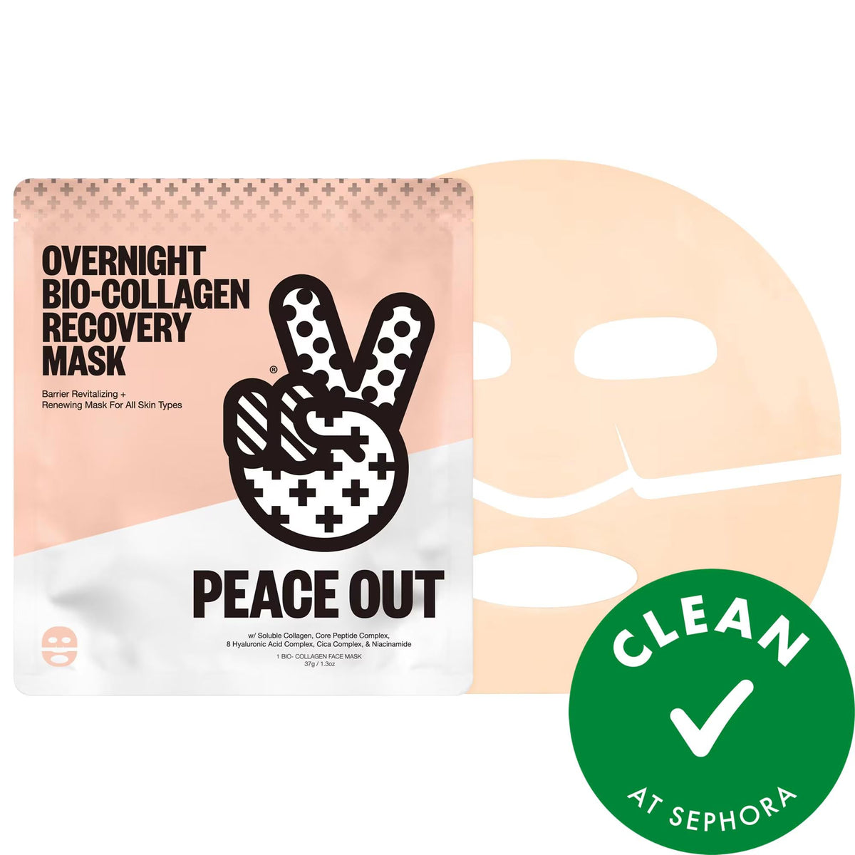 Overnight Barrier: Vegan Bio-Collagen Hydrating Recovery Mask - Reduce Redness, Fine Lines, Plump Skin with Hyaluronic Acid by Beauty Care Bag