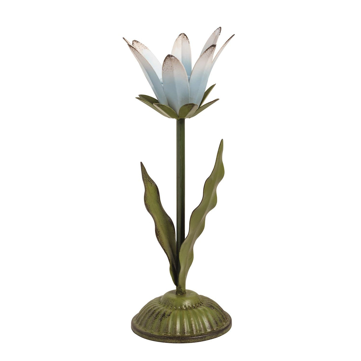 Metal Flower Taper Candle Holder by Rust & Cinder