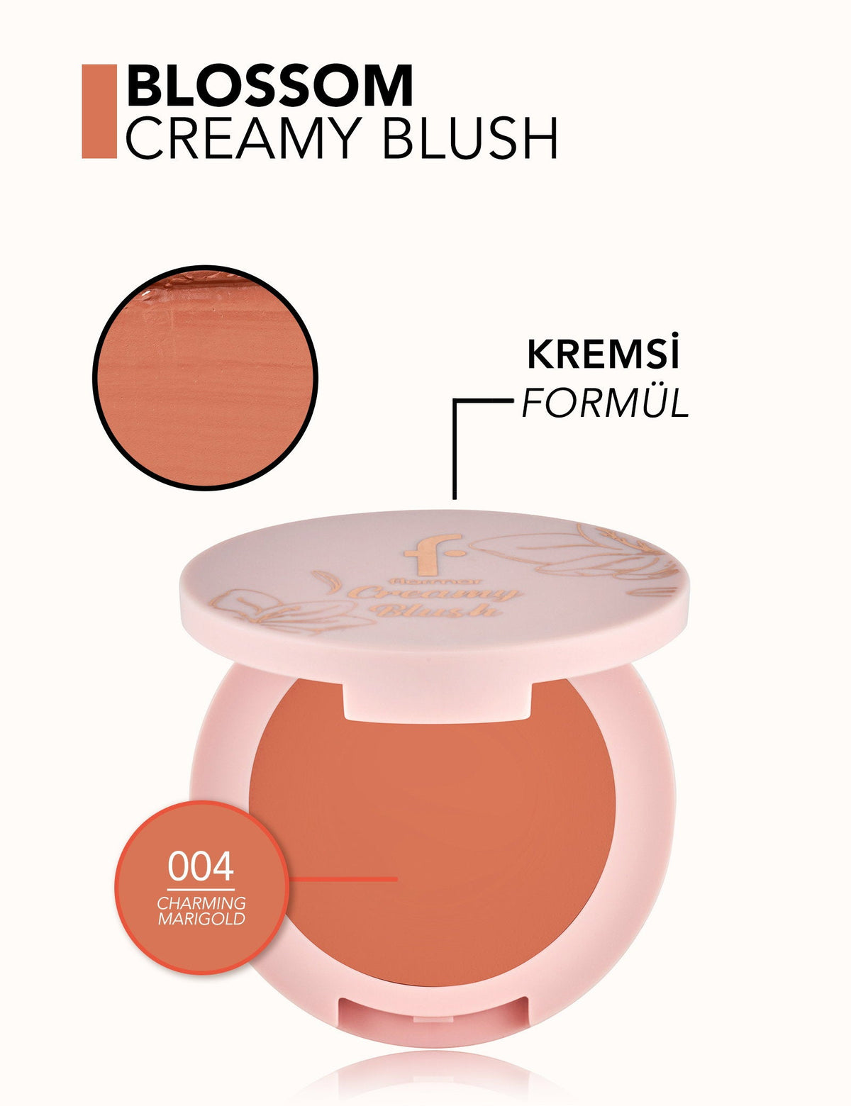 Flormar Blossom Long-Wear Cream Blush with Natural Finish by Beauty Care Bag