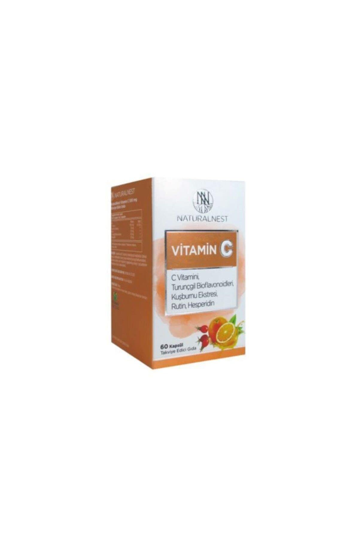 Naturalnest Vitamin C Supplement - 1000mg per 2 Capsules, 60 Count - Immune System Support & Antioxidant Supplement by Beauty Care Bag