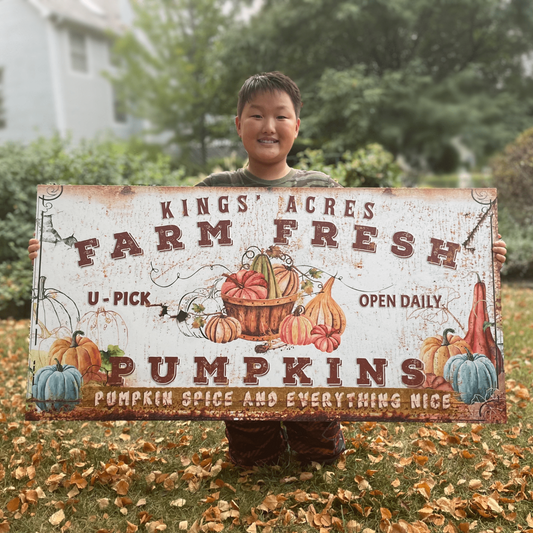 Farm Fresh Pumpkins Sign by Tailored Canvases