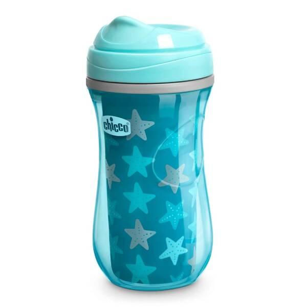 Chicco Insulated Active Cup Turkuaz 14 Months+ Toddler Drinking Cup - Thermal Insulation for Hot & Cold Drinks by Beauty Care Bag