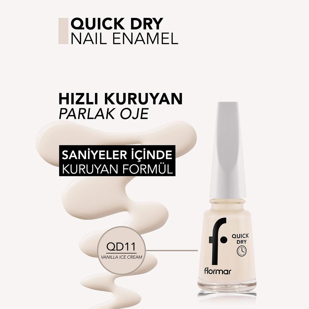 Flormar Quick Dry Nail Polish in 011 Vanilla Ice Cream 11ml by Beauty Care Bag