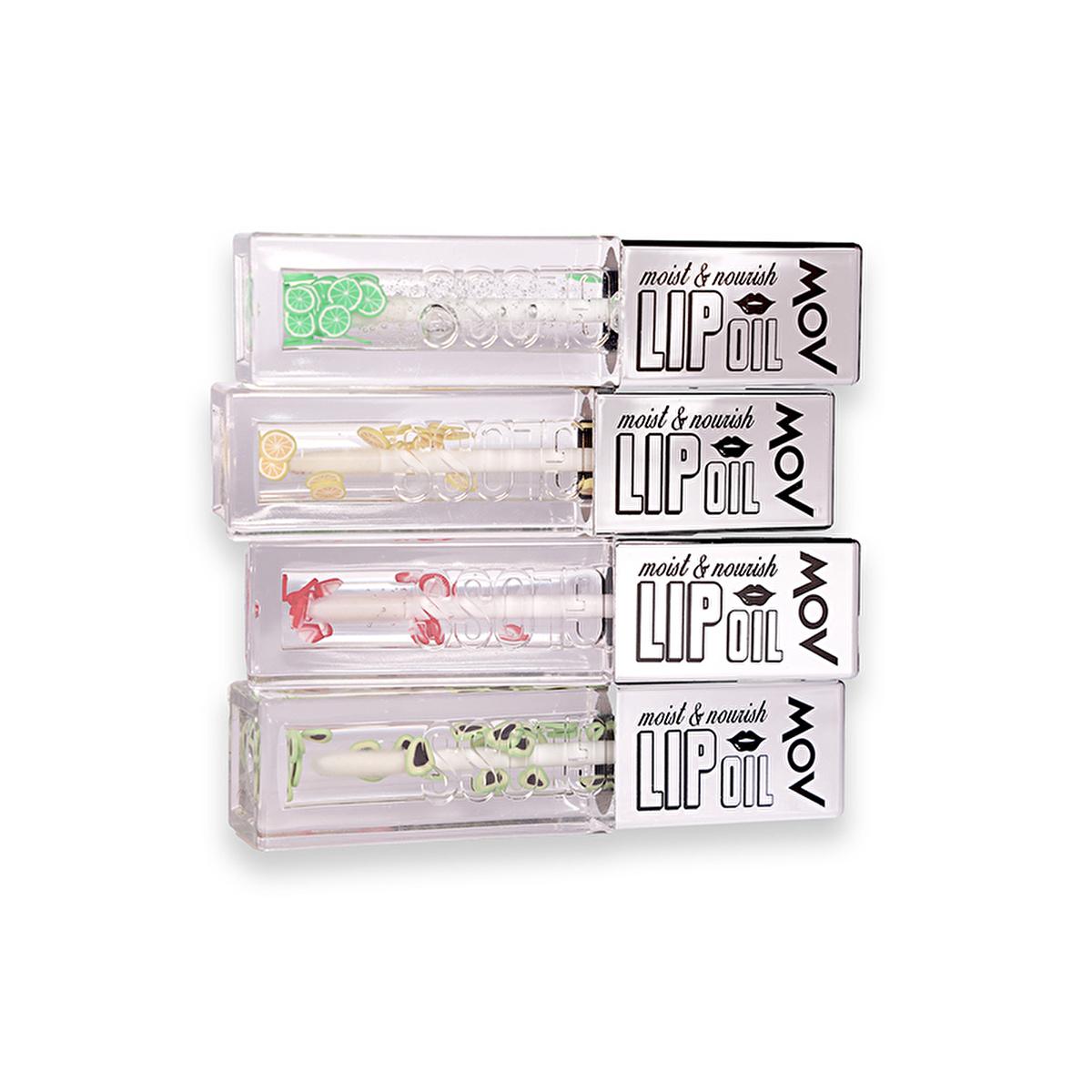 Mov Lip Oil: Hydrating & Nourishing Lip Treatment with Refreshing Green Lemon Scent - Non-Sticky Formula for Glossy, Soft Lips by Beauty Care Bag