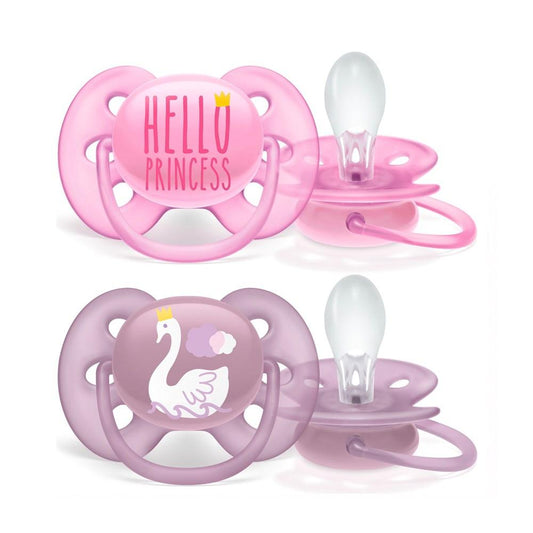 Philips Avent Ultra Soft Baby Pacifier for Sensitive Skin (6-18m) - Soothes & Comforts with Silky Silicone & Sterilizable Case by Beauty Care Bag