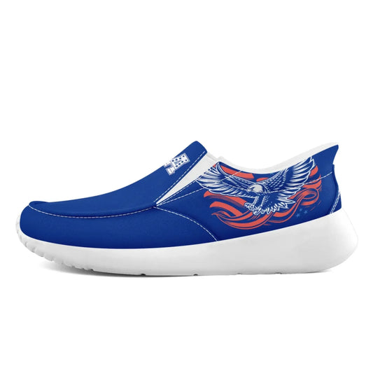 Personalized America Flag Sneakers, Custom Flag Fashion Shoes, Unisex Canvas Slip On Shoes by PatriotiCustom