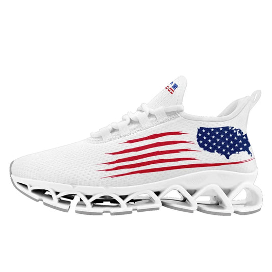 Personalized America Flag Sneakers, Custom Breathable Patriotic Shoes, Unisex Lace Up Shoes FN003XD-25028041 by PatriotiCustom