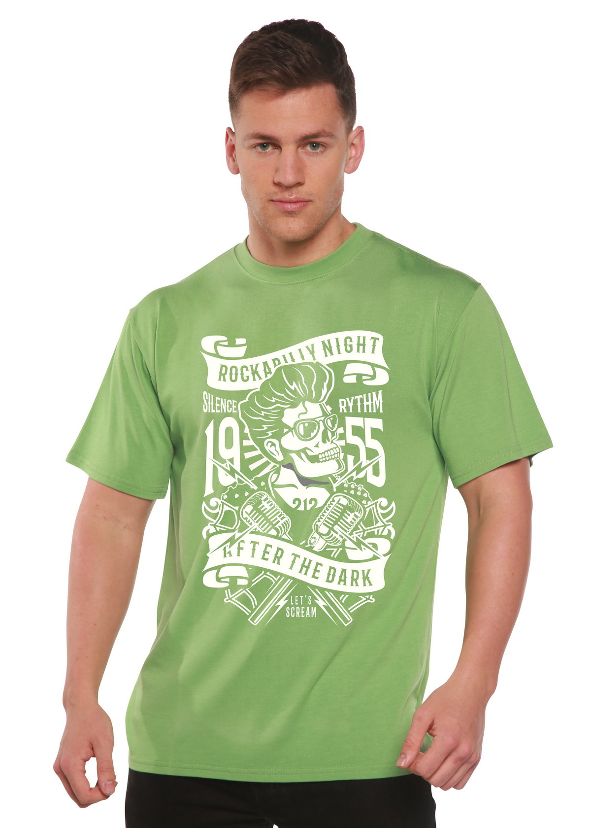 Rockabilly Night men's bamboo graphic T-shirt – view 6