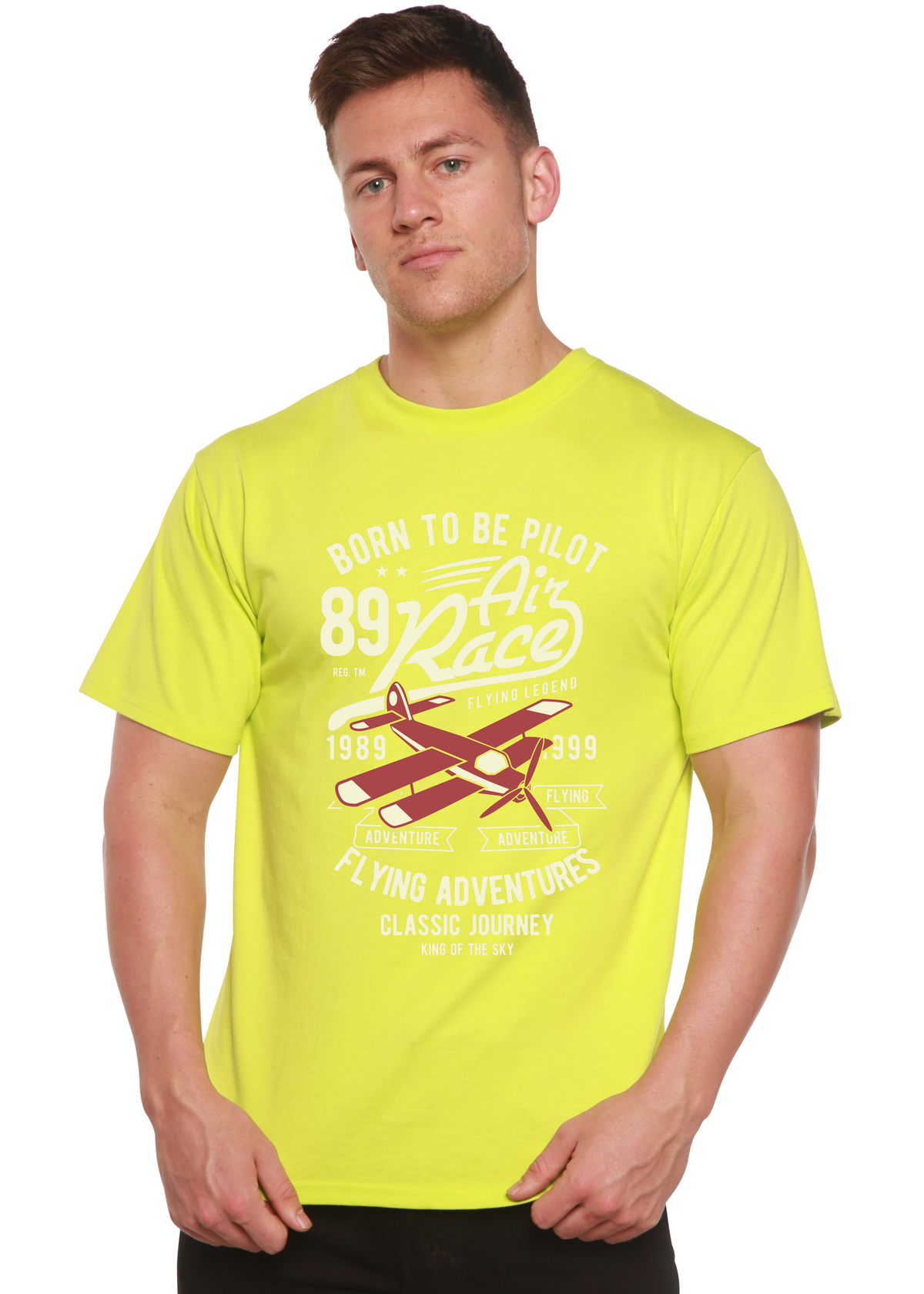 Born to Be Pilot men's bamboo graphic T-shirt – view 8