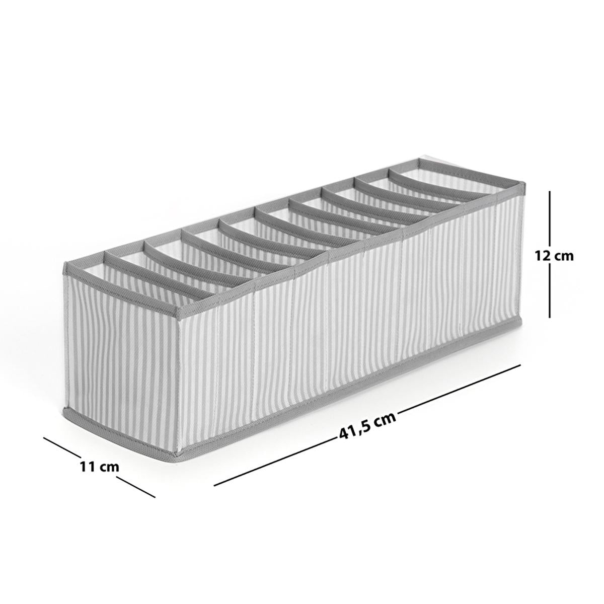 Ocean Home Drawer Organizer - 16.34 x 4.33 x 4.72 inches, Stylish Gray Striped Design for Home Organization by Beauty Care Bag