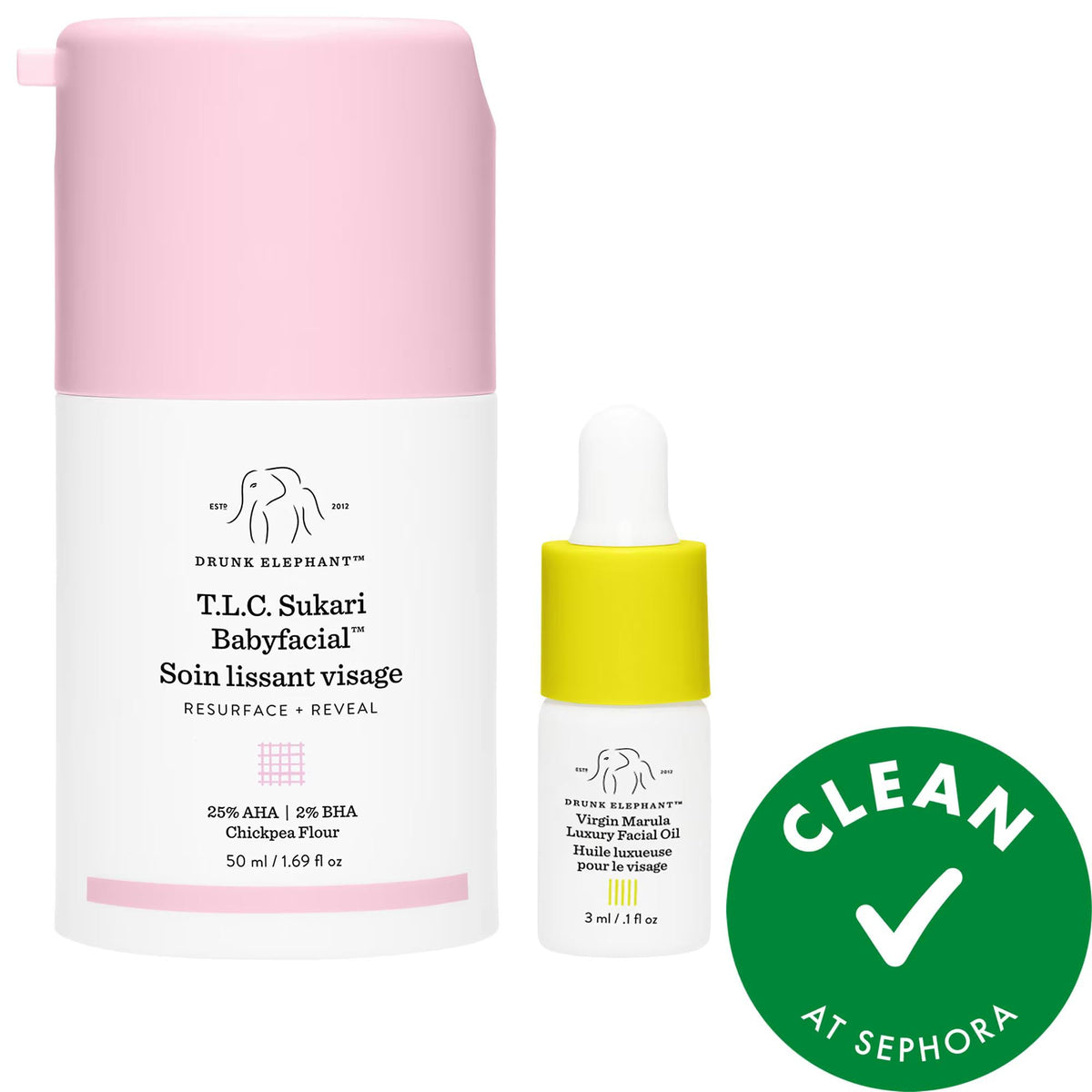 Drunk Elephant T.L.C. Sukari Babyfacial AHA BHA mask