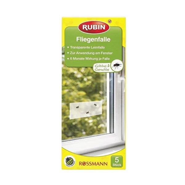 Rubin Adhesive Fly Traps - Non-Toxic Window Fly Traps for Home, Odorless & Long-Lasting (5-Pack) by Beauty Care Bag