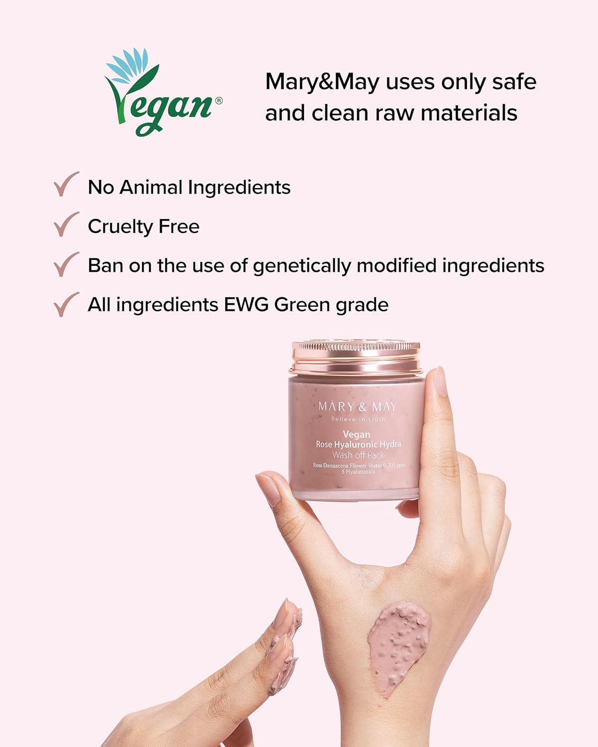 Mary & May Vegan Rose Hyaluronic Hydra Wash Off Pack by AsiaBeautyMall