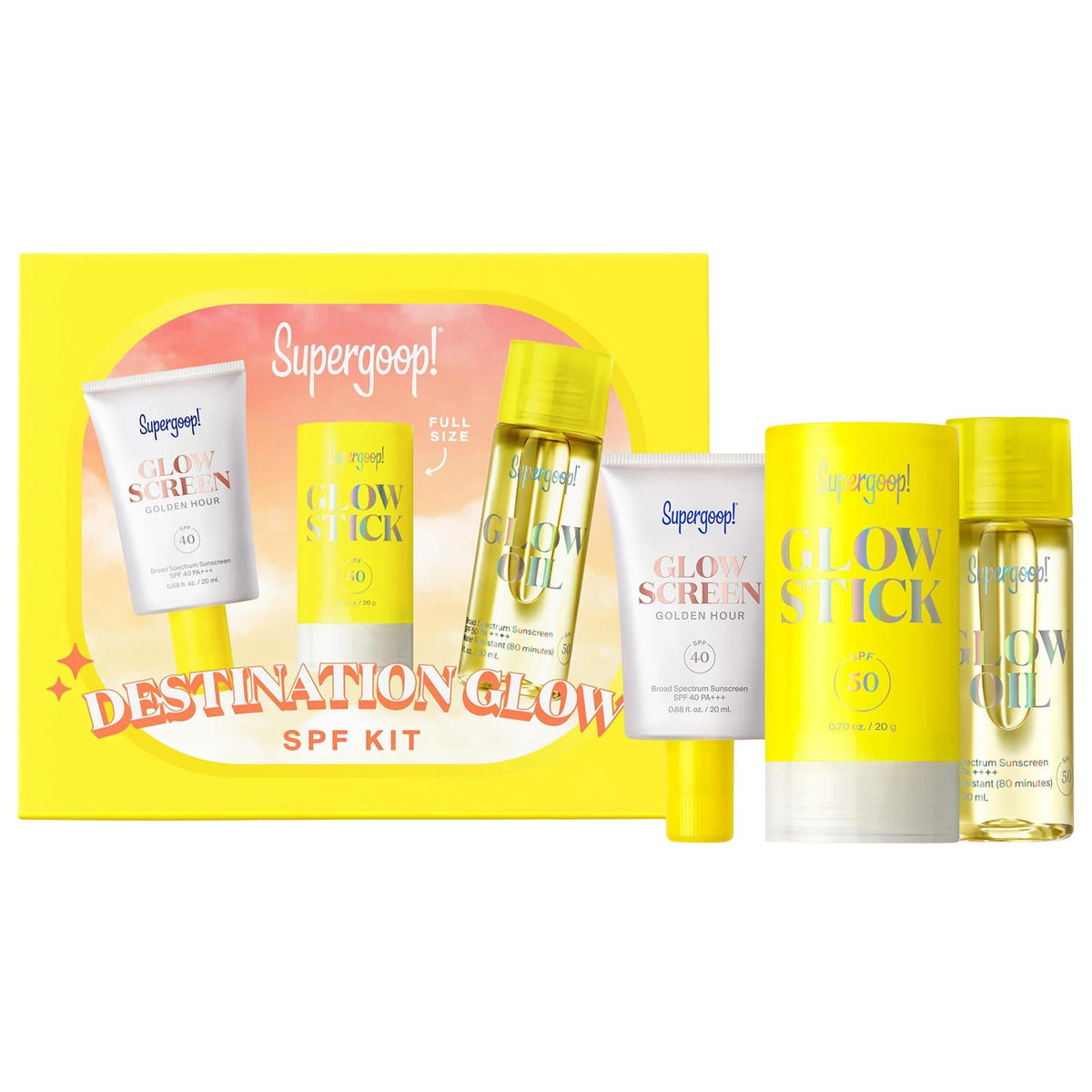 Destination Glow SPF Kit - Hydrating Sun Care Set with Luminous Finish, SPF 40 & 50, Cruelty-Free & Gluten-Free by Beauty Care Bag