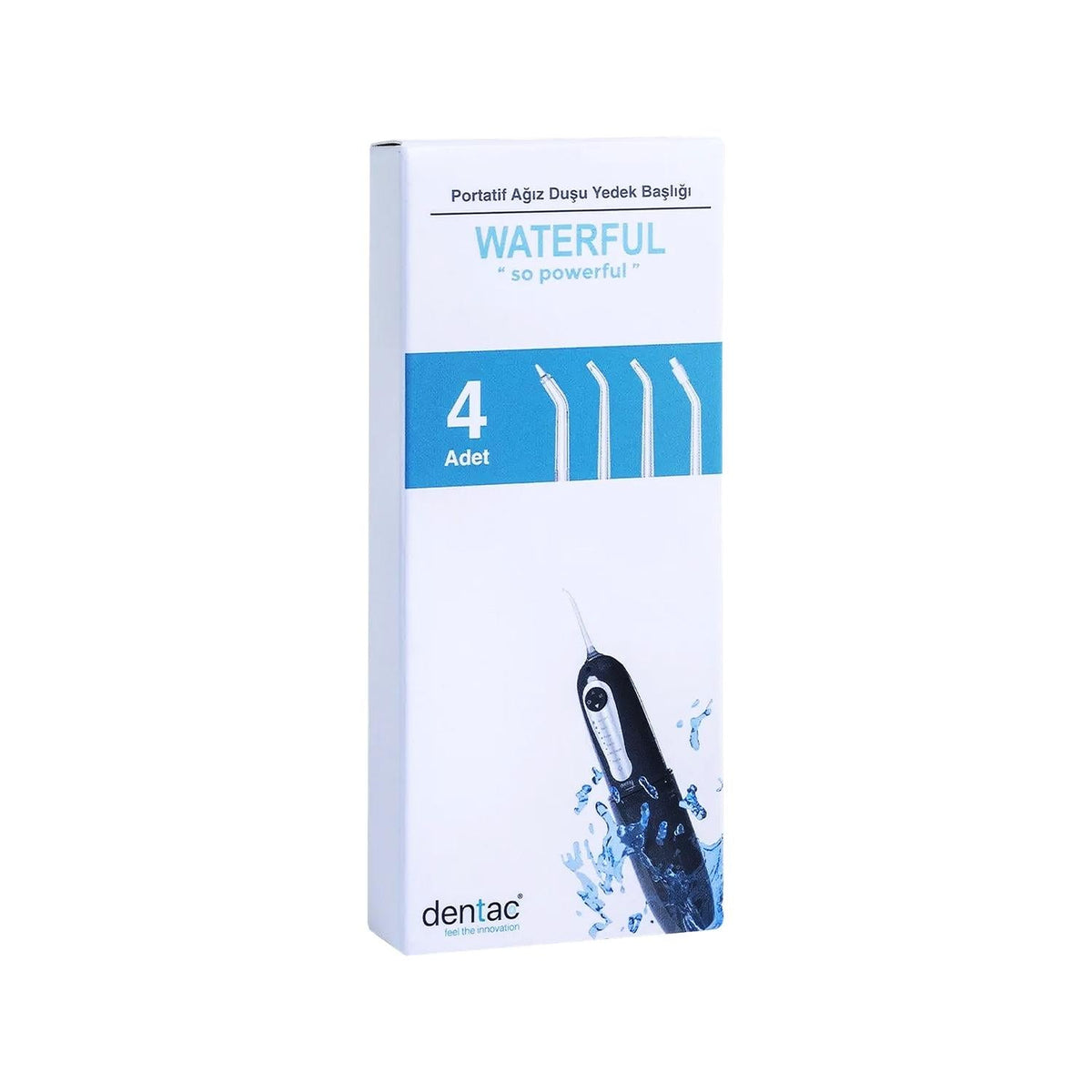 Dentac Waterful Oral Irrigator Replacement Heads - 4 Nozzles for Superior Oral Hygiene & Gum Health by Beauty Care Bag
