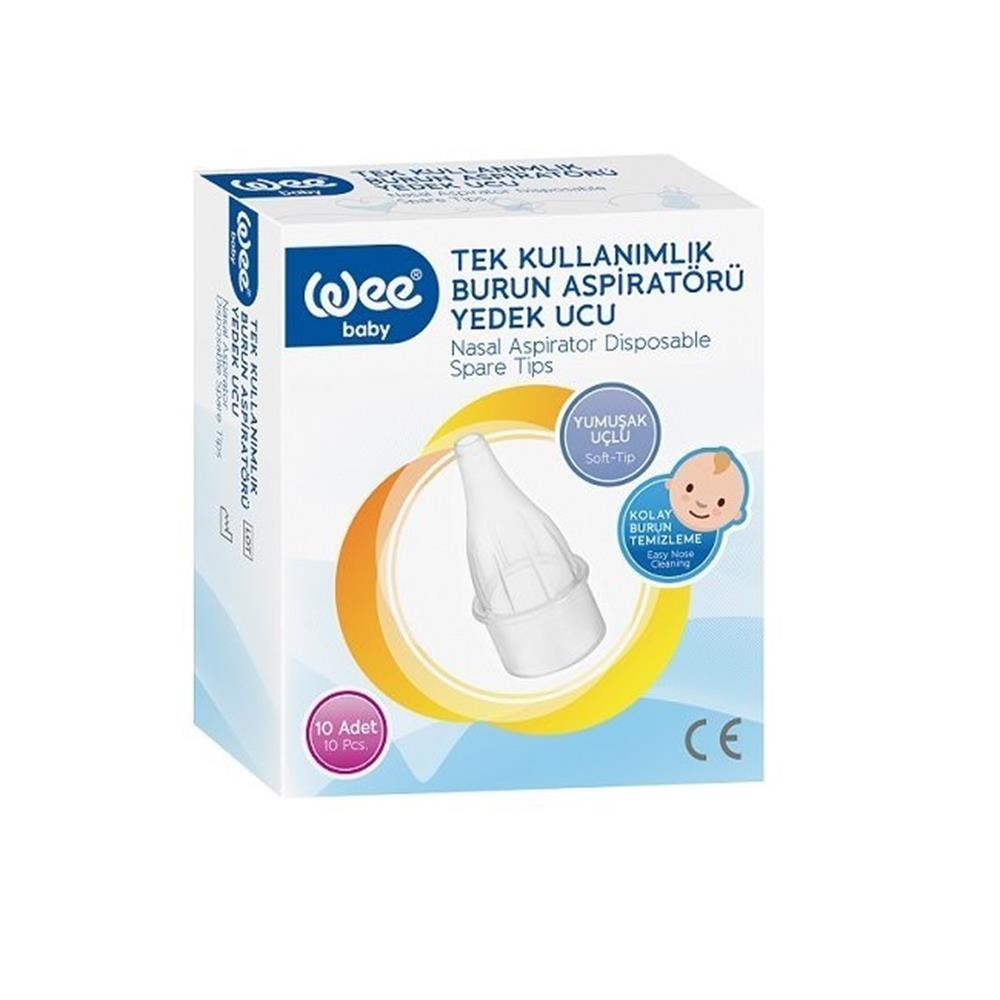 Wee Baby Soft Silicone Nasal Aspirator Replacement Tips - Pack of 10, Gentle on Baby's Nose, Hygienic & Disposable by Beauty Care Bag