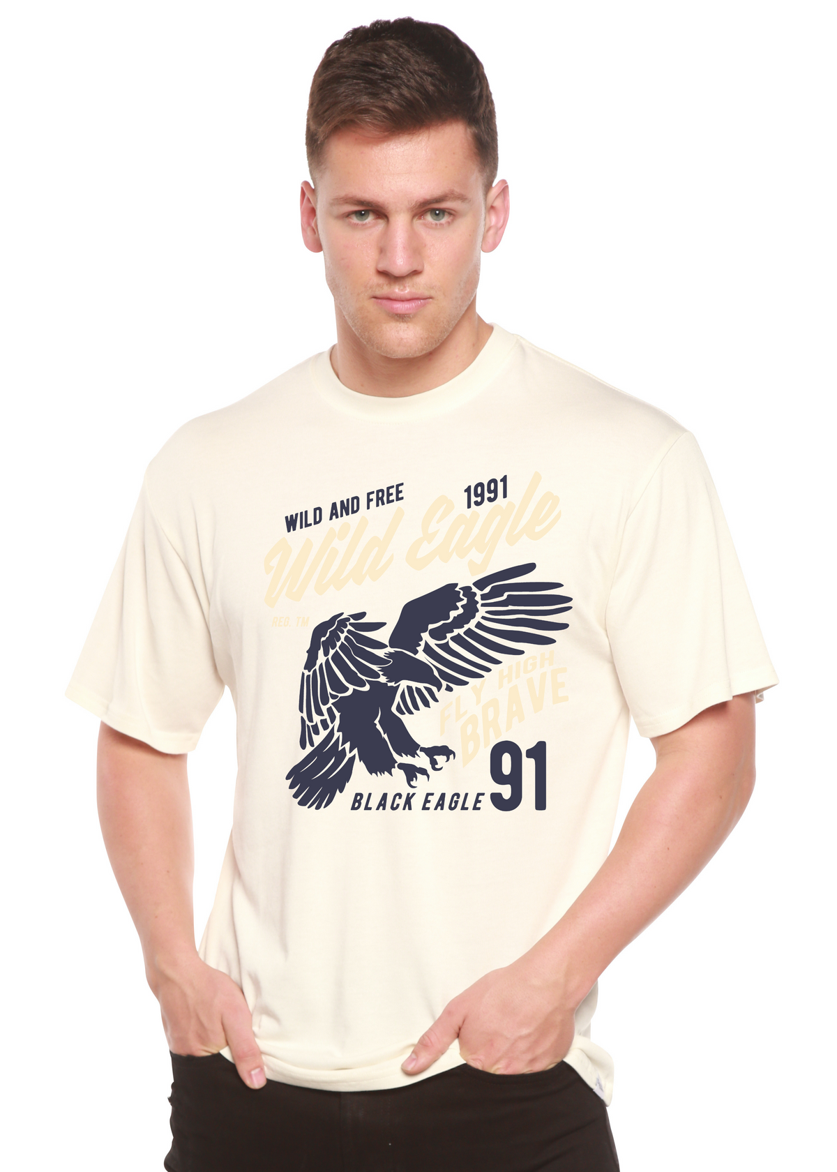 Wild Eagle men's bamboo graphic T-shirt – view 7