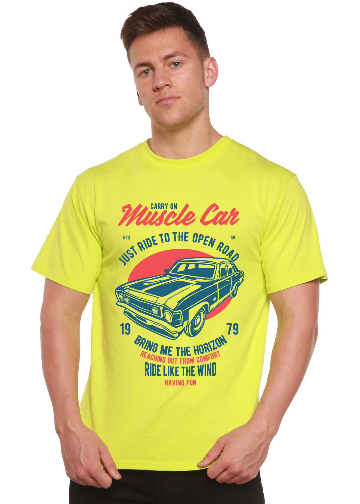 Muscle Car men's bamboo graphic T-shirt – view 8