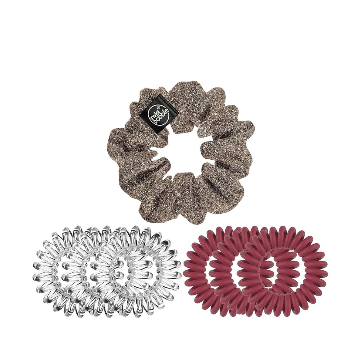 Invisibobble British Royal Duo Queen For a Day Hair Tie - Royal Touch, Durable & Stylish Hair Accessory by Beauty Care Bag