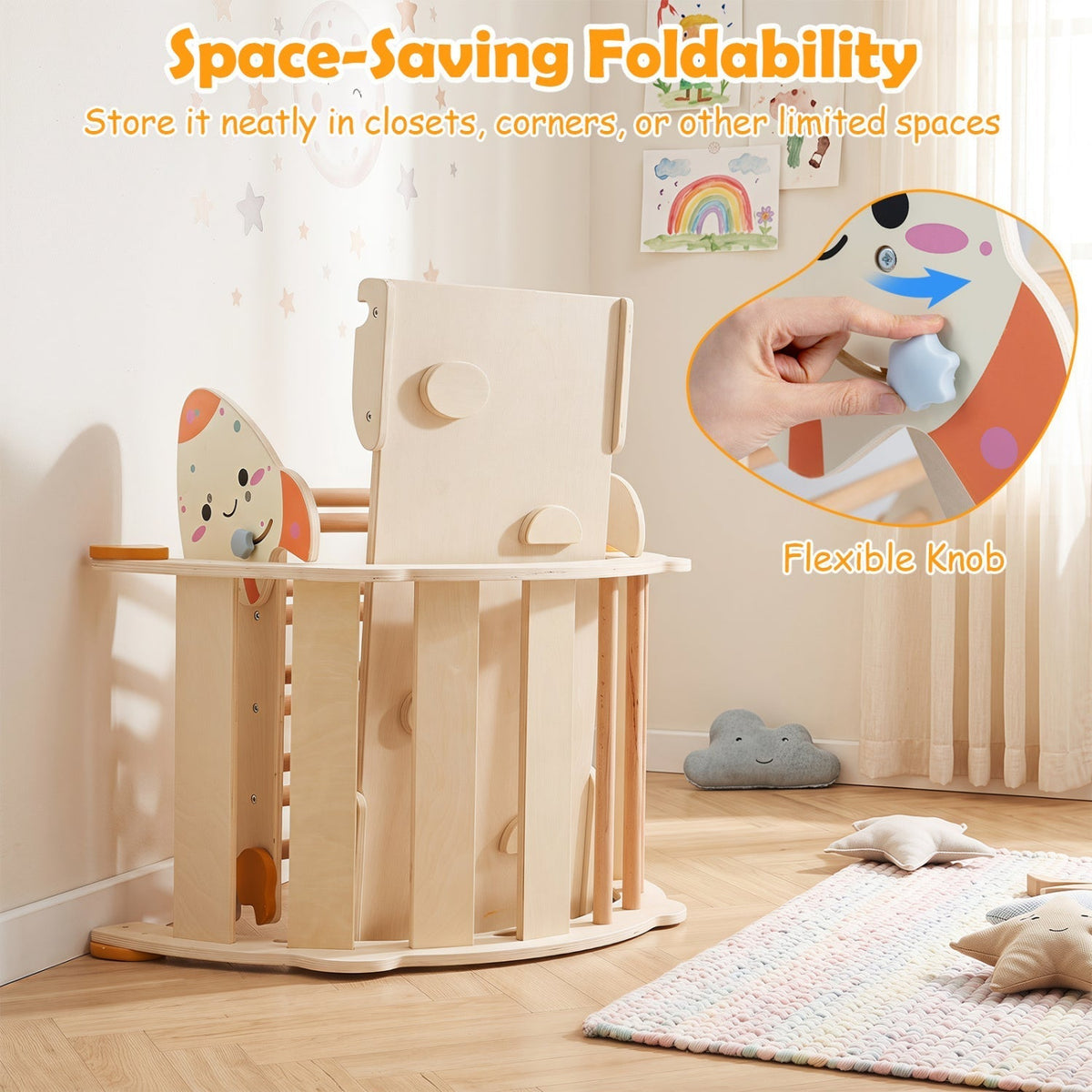 8-in-1 foldable rocket theme toddler climbing set by GBruno Store, view 24