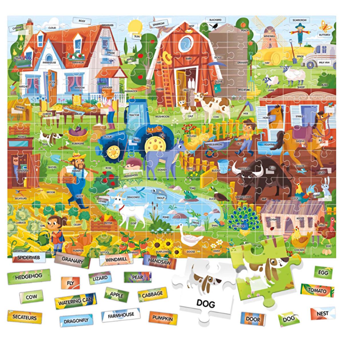 Headu Educational Puzzle for Kids - Farm Theme English Vocabulary Learning Toy for Children Aged 4-8 by Beauty Care Bag