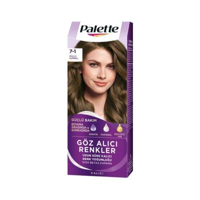 Palette Ash Blonde Hair Dye - 7-1 KŸllŸ Kumral: Achieve Cool, Dazzling Blonde Hair at Home with Palette Hair Coloring by Beauty Care Bag