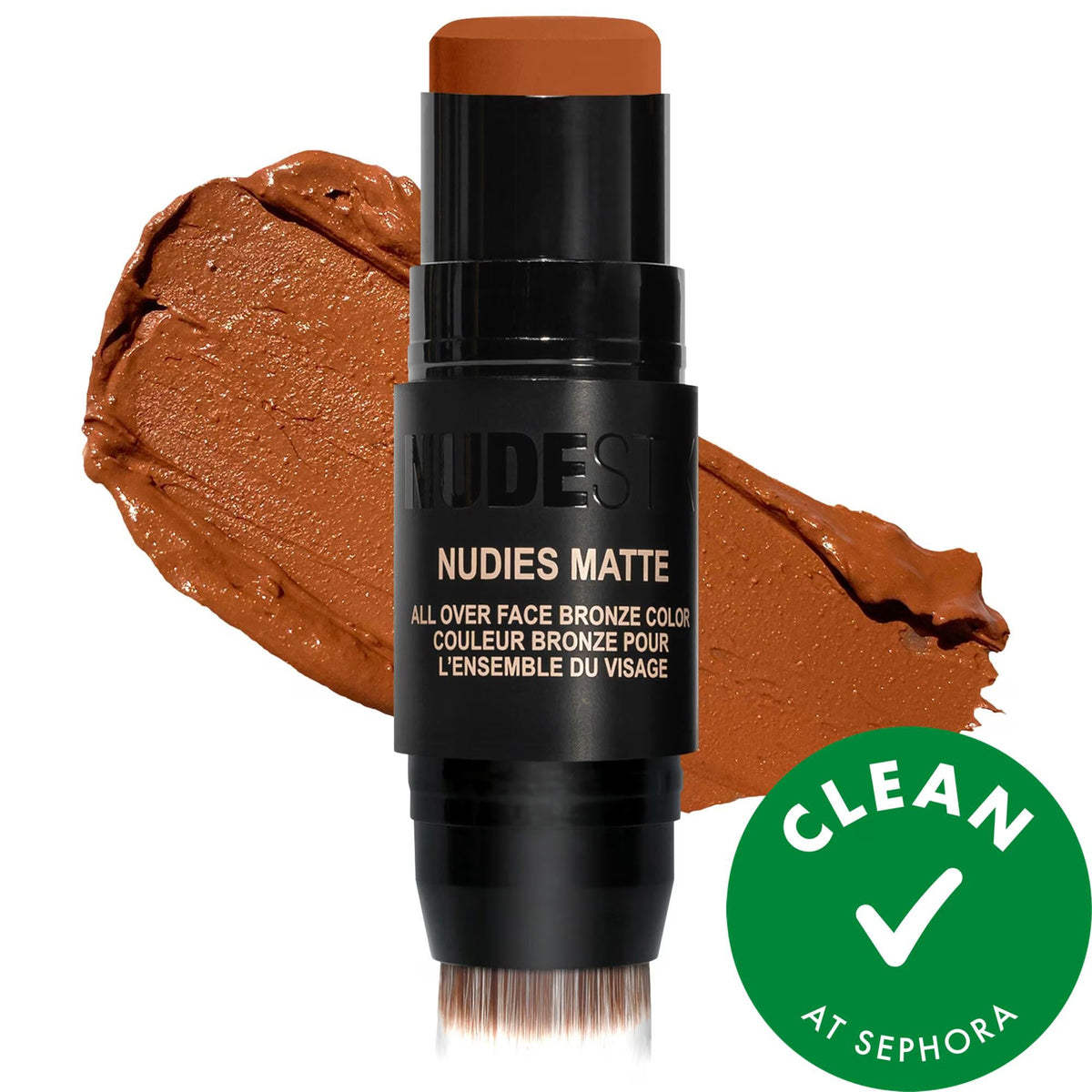 Nudies Multi-Tasking Matte Cream Bronzer Stick for Face, Eyes, and Lips - Vegan, Hypoallergenic, Clean Beauty by Beauty Care Bag