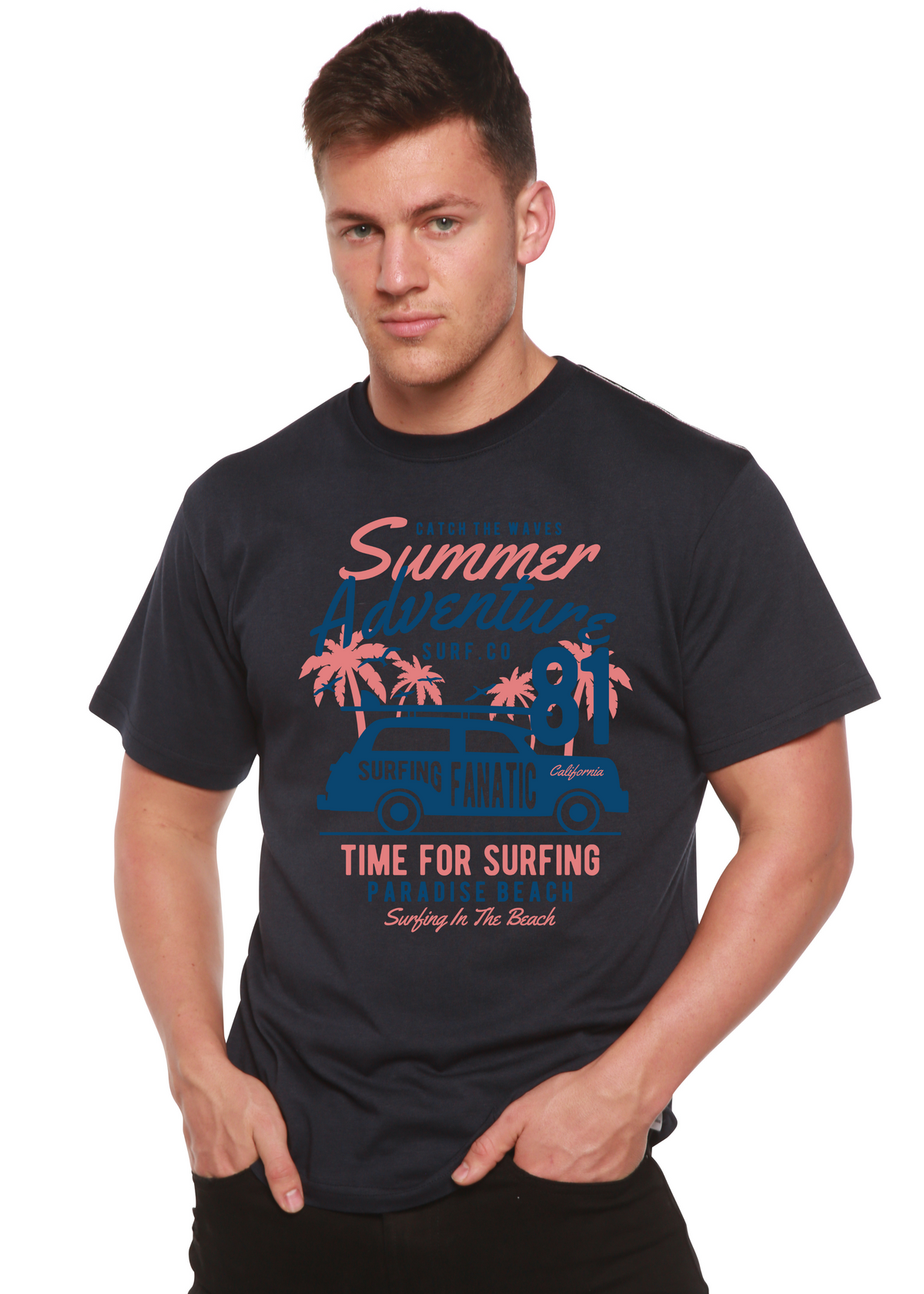 Summer Adventure men's bamboo graphic T-shirt – view 8