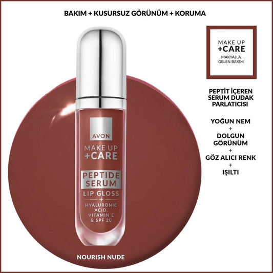 Avon Make Up + Care Peptide Serum Gloss SPF20 Nourish Nude 6.7ml by Beauty Care Bag