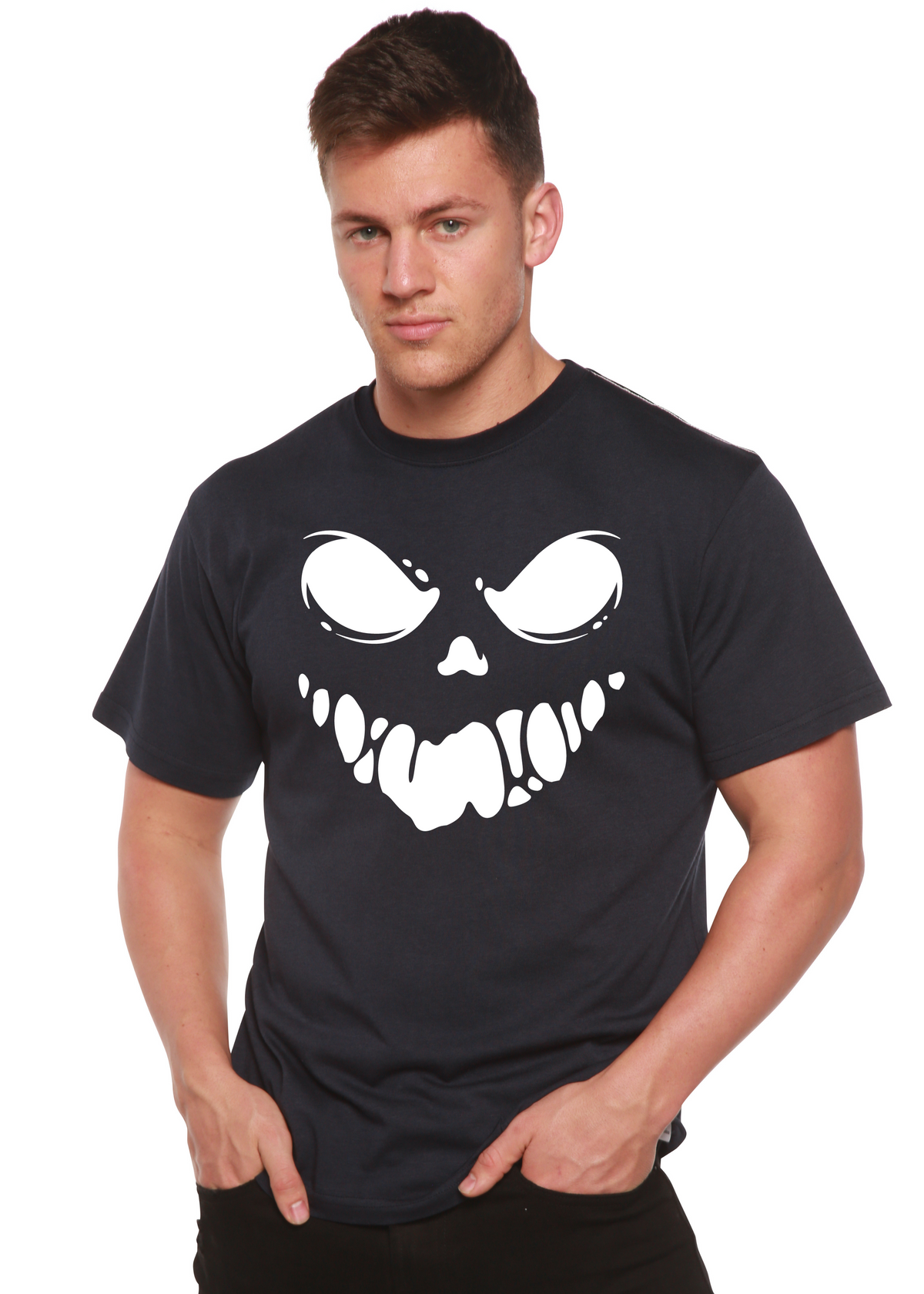 Halloween Boo men's bamboo graphic T-shirt – view 9