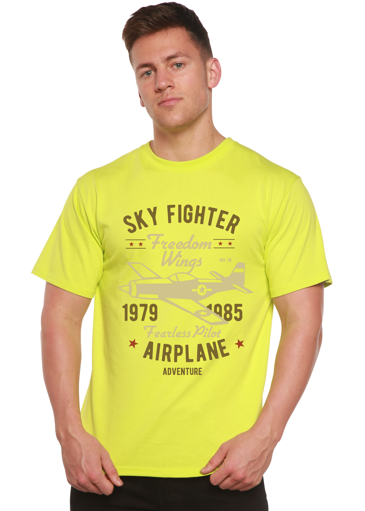 Sky Fighter men's bamboo graphic T-shirt – view 9