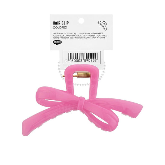 Eklips Pink Ribbon Bow Claw Clip for Secure All-Day Hold by Beauty Care Bag