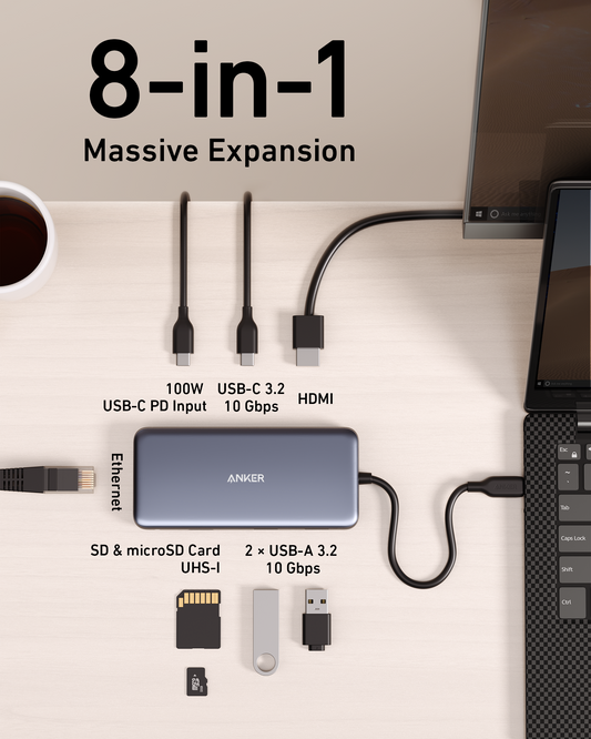 Anker <b>555</b> USB-C Hub (8-in-1) by Anker